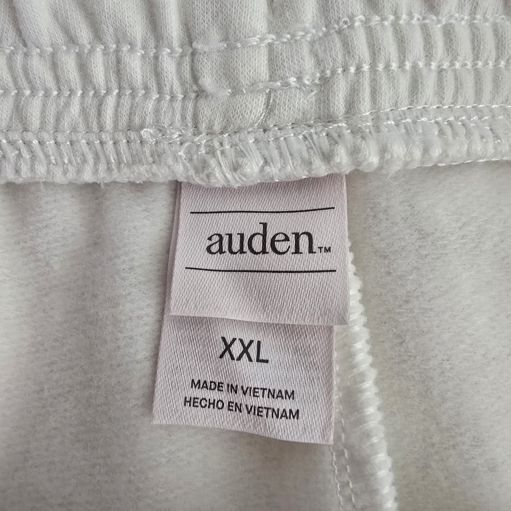 NWT Auden White Fleece Stretch Athletic Shorts Size XXL Elastic Drawstring - Picture 8 of 10